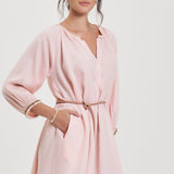 Chloe Dress (Wood & Clay Beaded Trim)