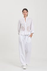 Lily Blouse (Fan Flower Balinese Lace) // Eva Pants