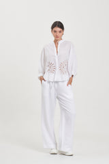Lily Blouse (Fan Flower Balinese Lace) // Eva Pants