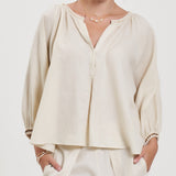 Chloe Top (Wood & Clay Beaded Trim) // Kirstin Pants