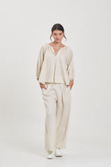 Chloe Top (Wood & Clay Beaded Trim) // Kirstin Pants