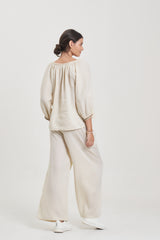 Chloe Top (Wood & Clay Beaded Trim) // Kirstin Pants