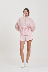 Lily Blouse (Fan Flower Balinese Lace) // Demi Shorts