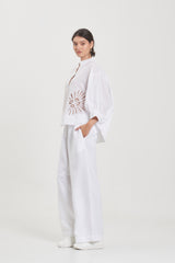 Lily Blouse (Fan Flower Balinese Lace) // Eva Pants